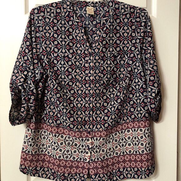 Faded Glory Womens Blouse Size 1X Three Quarter Sleeves 
005 - Picture 1 of 9
